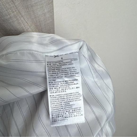 Banana Republic Womens 6 Khaki Stretch Flax Career Blazer - Picture 12 of 16